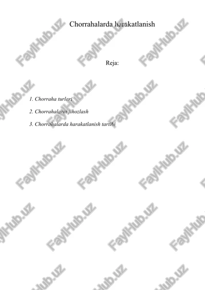 chorrahalarda harakatlanish — DOCX
