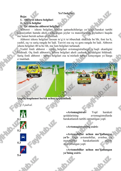 ahborot ishora belgilari — DOCX
