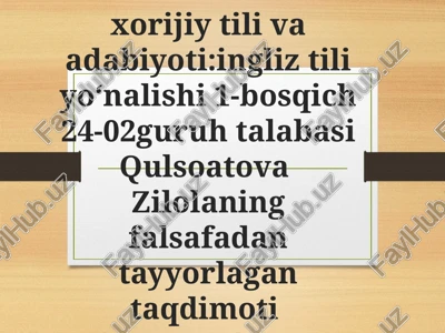 qadriyatlar falsafasi — PPTX