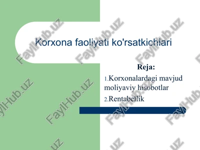 moliyaviy hisobotlar tizimi — PPT