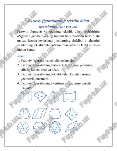 fazoviy figuralar va tekislik — DOCX