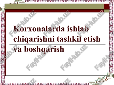 boshqarish va menejment — PPT