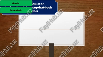 o'zbekiston iqtisodiyotining raqobatdosh ustunliklari — PPTX