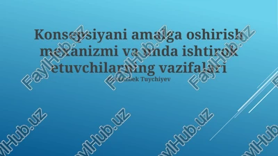 konsepsiyani moliyalashtirish — PPTX