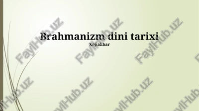 brahmanizm dini tarixi — PPTX