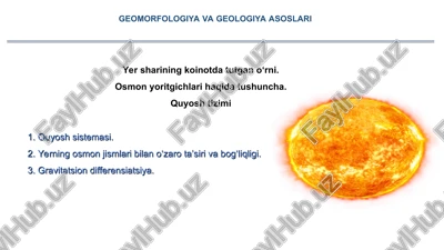 geomorfologiya va geologiya asoslari — PPT
