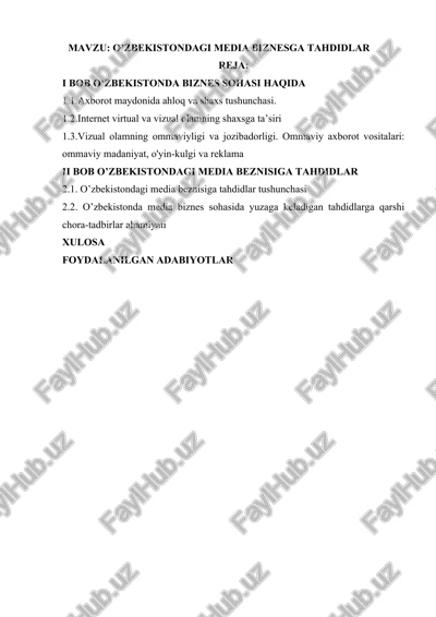 o’zbekistondagi media beznisiga tahdidlar — DOCX