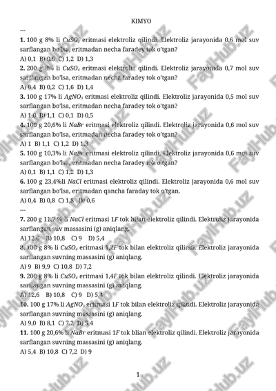 kimyo 1296 ta test baza 109 bet — DOCX