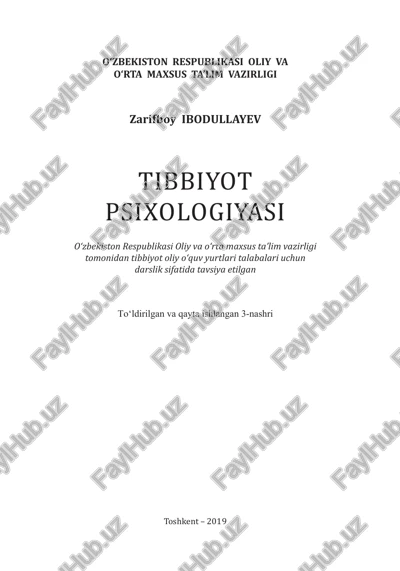 tibbiyot psixologiyasi darsligi — PDF