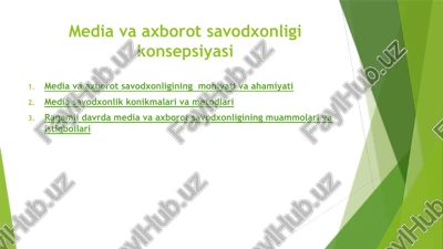 mediava axborot savodxonligi konsepsiyasi — PPTX