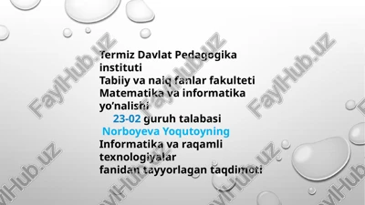 sonlarni bir sanoq sistemasidan boshqa sanoq sistemasiga o’tkazish — PPTX