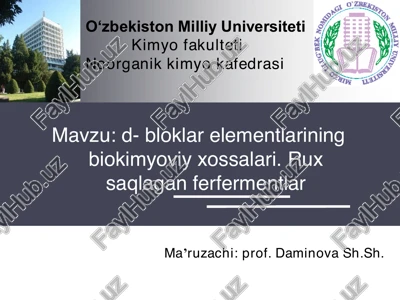 d-blok elementlari biokimyoviy xossalari — PDF