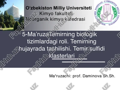 temirning biologik tizimlardagi roli — PDF