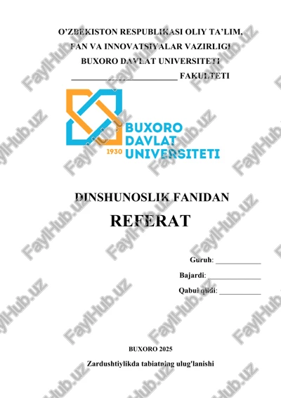 zardushtiylikda tabiatning ulug'lanishi — DOCX