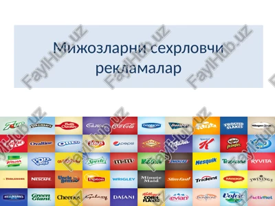 reklama bermaslik sabablari — PPTX