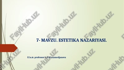 estetika nazariyasi — PPTX