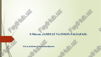 jamiyat va inson falsafasi — PPTX