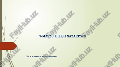 bilish nazariyasi — PPTX