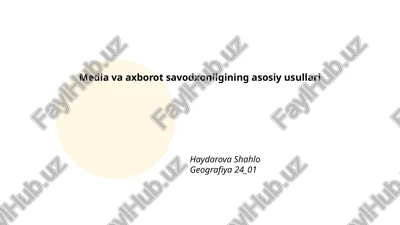 media va axborot savodxonligining asosiy usullari — PPTX