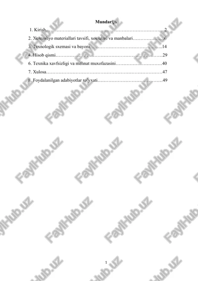 asbest tsement plitasi sanoati — DOCX