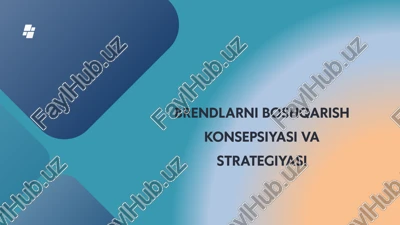 brendlarni boshqarish konsepsiyasi va strategiyasi — PPTX