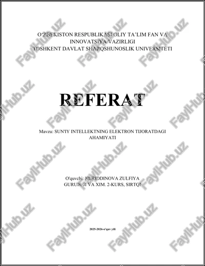 elektron tijoratda mijozlarni shaxsiylashtirish — DOCX