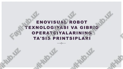enovisualrobot texnologiyasi va gibrid operatsiyalarining ta'sis printsiplari — PPTX