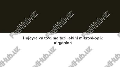 hujayra va to‘qima tuzilishini mikroskopik o‘rganish — PPTX