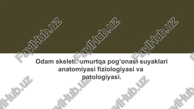 umurtqa pog‘onasi suyaklari anatomiyasi fiziologiyasi va patologiyasi — PPTX