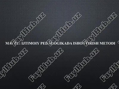 ijtimoiy pedagogikada ishontirish metodi — PPTX