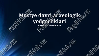 mustye davri arxeologik yodgorliklari — PPTX