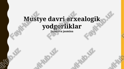 tosh qurollar texnologiyasi — PPTX