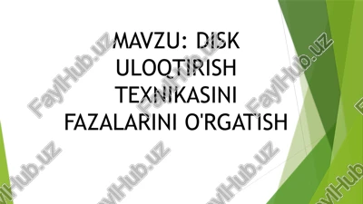 disk uloqtirish texnikasini fazalarini o'rgatish — PPTX