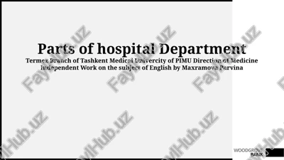 hospital department parts — PPTX
