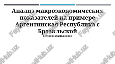 analiz makroekonomicheskix pokazateley na primere argentinskaya respublika s brazilskoy — PPTX