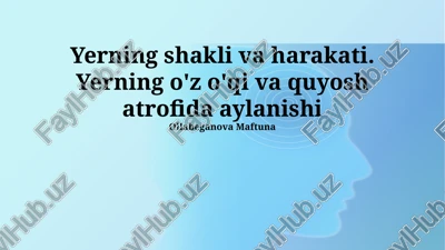 yerning shakli va harakati — PPTX