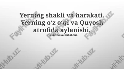yerning shakli va harakati — PPTX
