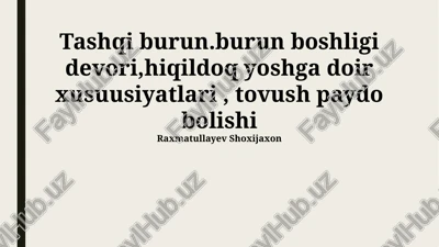 tashqi burun. burun bo'shlig'i devori — PPTX