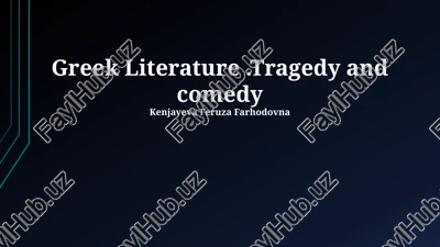 greek literature.tragedy and comedy — PPTX