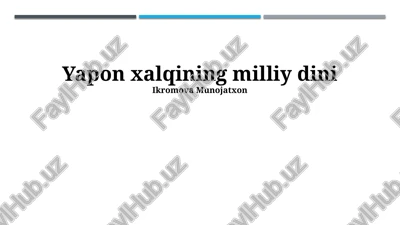 shintoning yapon jamiyatidagi roli — PPTX
