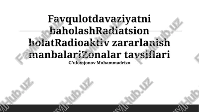 radiatsion holat — PPTX
