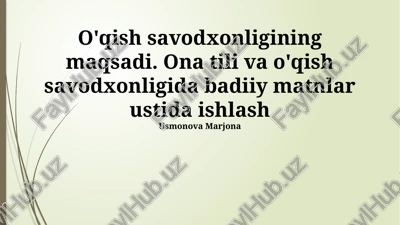ona tilida adabiy matnlar bilan ishlash — PPTX