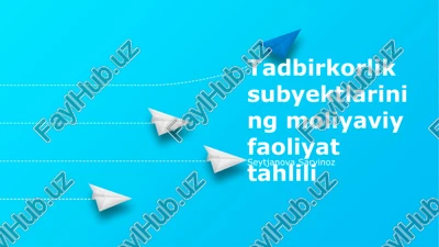 moliyaviy faoliyat tahlili — PPTX