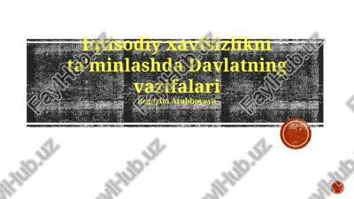iqtisodiy xavfsizlikni ta'minlashda davlatning vazifalari — PPTX