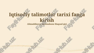 iqtisodiy ta'limotlar tarixi fanga kirish — PPTX