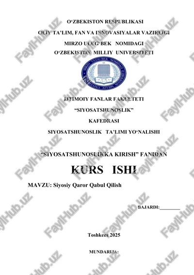 siyosiy qaror qabul qilish — DOCX