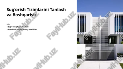 sug'orish tizimlarini tanlash va boshqarish — PPTX