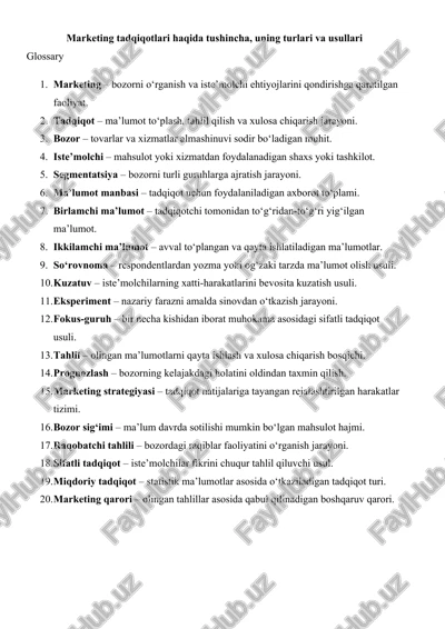 marketing tadqiqotlari — DOCX