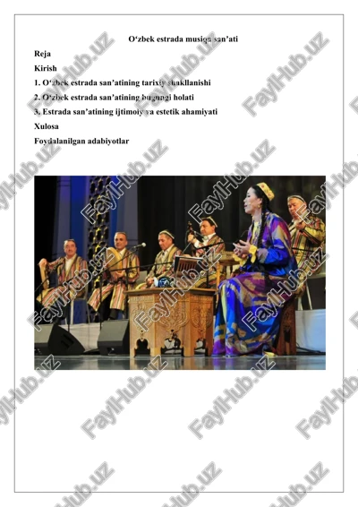 oʻzbek estrada musiqa sanʼati — DOCX