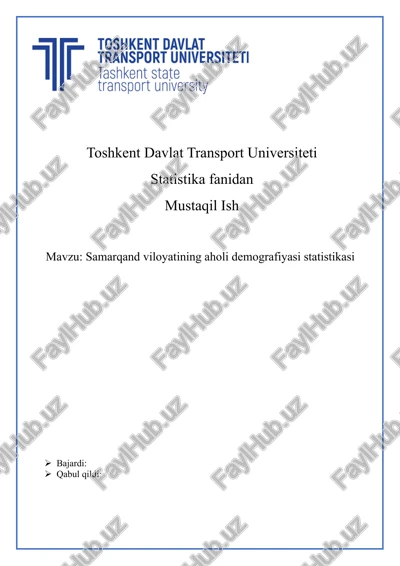 samarqand viloyatining aholi demografiyasi statistikasi — DOCX